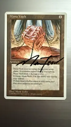 Magic the Gathering - MANA VAULT - MARK TEDIN ARTIST SIGNED MTG 4th ED - Image 1