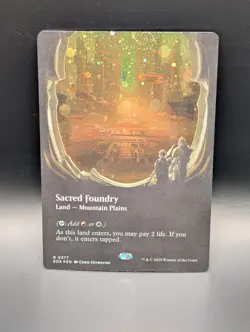 MTG - Sacred Foundry - BORDERLESS GALAXY FOIL - Land (R/W) - EOE 377 - Rare - NM - Image 1
