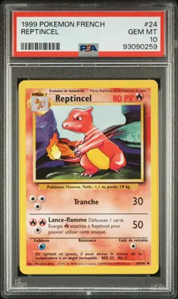 Reptincel 24/102 Set de base PSA 10 Carte pokemon - Image 1