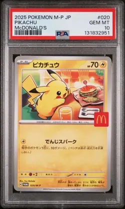 ⚡2025 POKEMON JAPAN M-P PROMO PIKACHU #020 🍔 McDonald’s PSA 10 GEM MINT! - Image 1