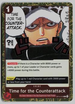 x4 Time for the Counterattack Foil OP14-018 The Azure Sea's Seven One Piece - Image 1