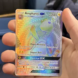 Pokemon Ampharos GX 185/181 SM-Team Up Secret Rare Full Art Holo English Card - Image 1