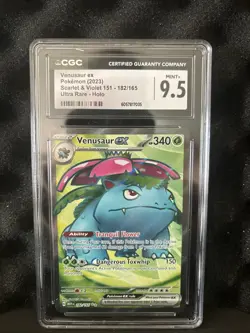 Venusaur ex Pokemon Card CGC 9.5 MINT+ Ultra Rare Holo 2023 - Image 1