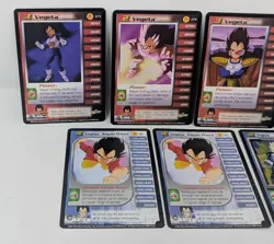 DBZ Dragon Ball Z Vegeta 7 Card Personality Lot - Score - Hi-Tech Holo & Rares! - Image 2