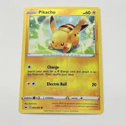 Pikachu 065/202 Reverse Holo Sword and Shield Base Set Foil Pokemon Card TCG NM - Image 1