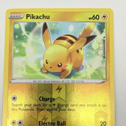 Pikachu 065/202 Reverse Holo Sword and Shield Base Set Foil Pokemon Card TCG NM - Image 2