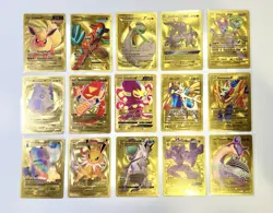 15 Card Lot - Pokemon Gold Art Cards - Assorted Characters - Image 1