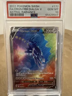 Pokemon TCG Origin Forme Dialga v Astral Radiance Holo Card 177/189 GM PSA 10 - Image 1