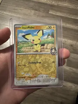 Pokemon TCG Ethan's Pichu Reverse Holo Card 071/182 Destined Rivals ERROR Card - Image 1