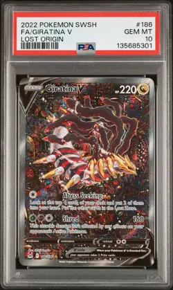 2022 POKEMON SWORD & SHIELD LOST ORIGIN #186 FULL ART/GIRATINA V PSA 10 - Image 1