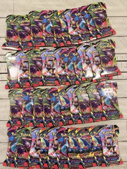 Pokemon TCG Mega Evolution Phantasmal Flames Sleeved Booster Packs x40 Sealed - Image 1