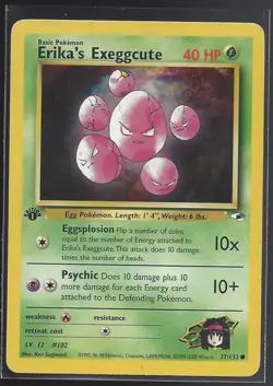Gym Heroes #077/132 Erika's Exeggcute (77) 1st Edition Pokemon TCG - Image 1