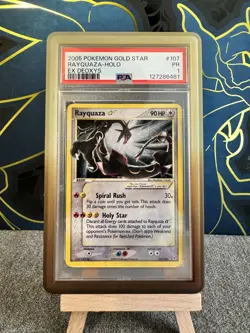2005 POKEMON EX DEOXYS GOLD STAR #107 RAYQUAZA-HOLO PSA 1 - Image 1