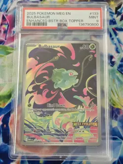 Pokemon TCG Bulbasaur Promo Mega Evolution Stamp 133/132 PSA 9 Mint - Image 1