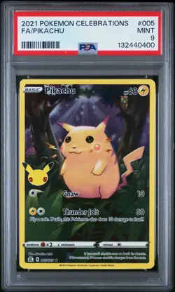 PSA 9 Pokemon TCG Pikachu 005/025 Full Art FA 2021 Celebrations 25th Anniversary - Image 1