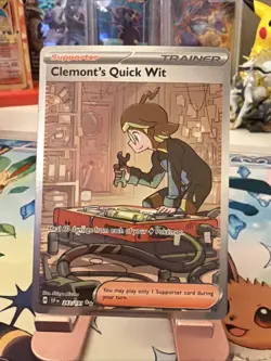 Clemonts Quick Wit 243/191 Pokemon TCG Surging Sparks Special Illustration Rare - Image 1