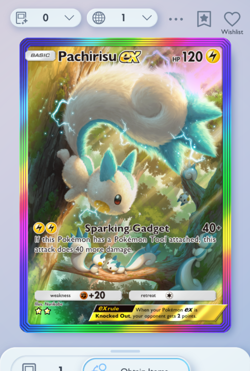 Pokemon TCG POCKET - Pachirisu Rainbow Rare 2⭐, Space-Time Smackdown, English - Image 2