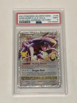 2021 Pokemon Celebrations Garchomp C LV. X Holo Supreme Victors #145 Mint PSA 9 - Image 1