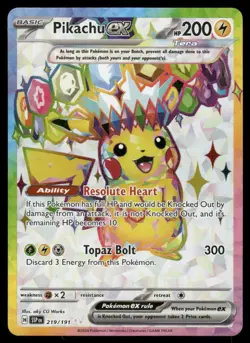 Pokemon Cards Pikachu ex 219/191 Surging Sparks Ultra Rare NM *2 - Image 1