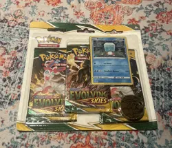 POKEMON SWORD SHIELD EVOLVING SKIES 3-PACK Blister BOOSTER EISCUE PROMO SEALED ‘ - Image 1