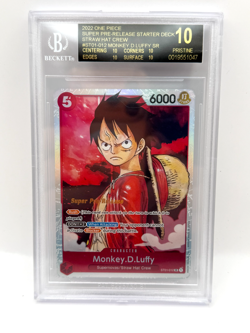 One Piece ST01-012 Monkey D. Luffy Pre-Release BGS 10 Pristine Black Label - Image 1