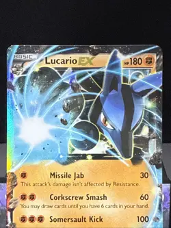 Pokemon Card Lucario EX 54/111 XY Furious Fists Ultra Rare Half Art Light Play - Image 2