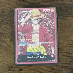 Bandai One Piece Monkey.D.Luffy Leader ST01-001 Super Pre-Release Card - Image 1
