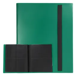 4 Pocket Trading Card Binder 160 Side-Loading Card Binder for Game Cards, Green - Image 1