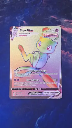 Pokemon Mew VMAX Full Art Secret Rare Holo Fusion Strike 310HP 268/264 Card - Image 1