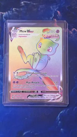 Pokemon Mew VMAX Full Art Secret Rare Holo Fusion Strike 310HP 268/264 Card - Image 3