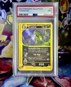 2003 PSA 9 Mint Pokemon TCG Card Aquapolis #40/147 Tyranitar NON HOLO - Image 1