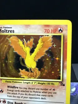 Pokemon Card Moltres 12/62 Fossil Set Rare Holo WOTC Played 2 - Image 2