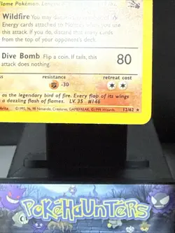 Pokemon Card Moltres 12/62 Fossil Set Rare Holo WOTC Played 2 - Image 4