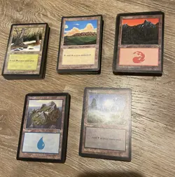 150 MtG Old Border Basic Land Cards Lot - 30 of each Magic Premodern EDH Cube - Image 1