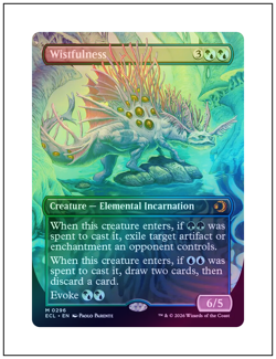 1x Wistfulness - 0296, Borderless Art Foil, Lorwyn Eclipsed, Magic MTG NM - Image 1