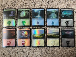 MTG- Lord of the Rings FOIL Basic Land Set x10 (Includes All Art Pics) - Image 1