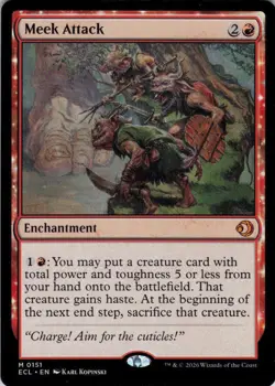 MTG Meek Attack (151) | NM | Lorwyn Eclipsed {ECL} - Image 1
