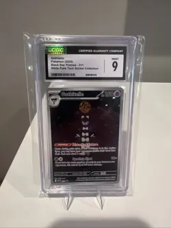 2025 Pokemon Gothitelle Black Star Promos White Flare Sticker Collection CGC 9 - Image 1
