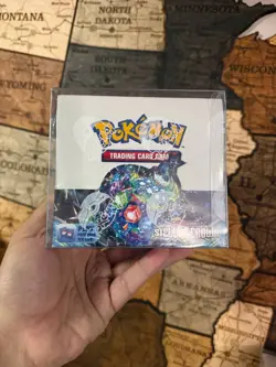 Pokemon Scarlet & Violet Stellar Crown Factory Sealed Booster Box w/Acrylic Case - Image 1