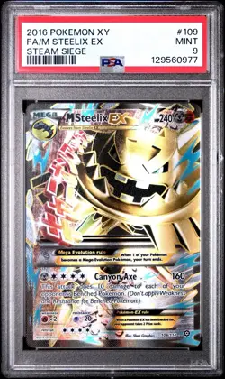 Pokemon M Steelix EX (Full Art) 109/114 XY - Steam Siege Holo PSA 9 - Image 1