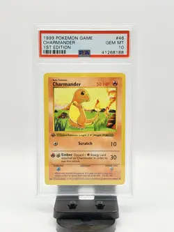 PSA 10 1st Edition Base Set Charmander 46/102 Pokemon Card 1999 Gem Mint - Image 1