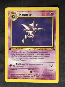 Pokemon Haunter Fossil 1st Edition 21/62 CCG 1999 Non-Holo Rare - Image 1