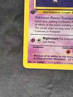 Pokemon Haunter Fossil 1st Edition 21/62 CCG 1999 Non-Holo Rare - Image 3