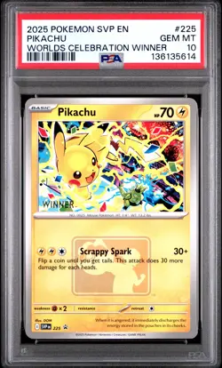 2025 POKEMON SVP EN-SV BLACK STAR PROMO #225 PIKACHU PSA 10 - Image 1