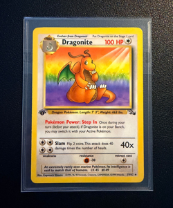 1st Edition Dragonite 19/62 Fossil Regular (Non-Holographic) Pokemon TCG - Image 1