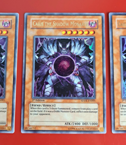 3X Yu-Gi-Oh! Caius The Shadow Monarch (SDDE-EN001), ULTRA RARE, 1st EDITION, LP - Image 4