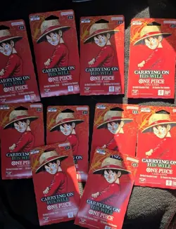 Lot Of 10 One Piece TCG: Carrying On His Will Sleeved Booster OP-13 English - Image 1