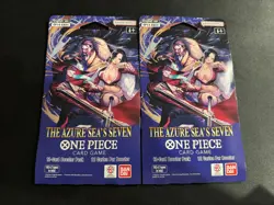 One Piece TCG OP14 The Azure Sea’s Seven 2x Sleeved Booster Pack Factory Sealed - Image 1