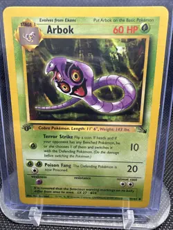 Pokemon TCG Arbok Fossil 31 Regular 1st Edition Uncommon Card Never Played, NM! - Image 1
