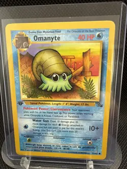 Pokemon TCG Omanyte Card 52/62 Fossil, 1st Edition, Regular Never Played, NM! - Image 1